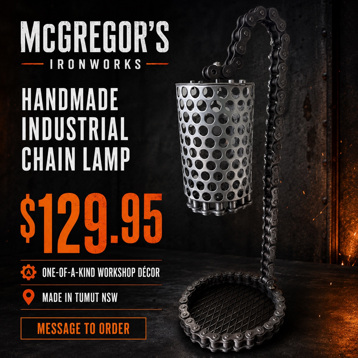 Handmade industrial chain lamp